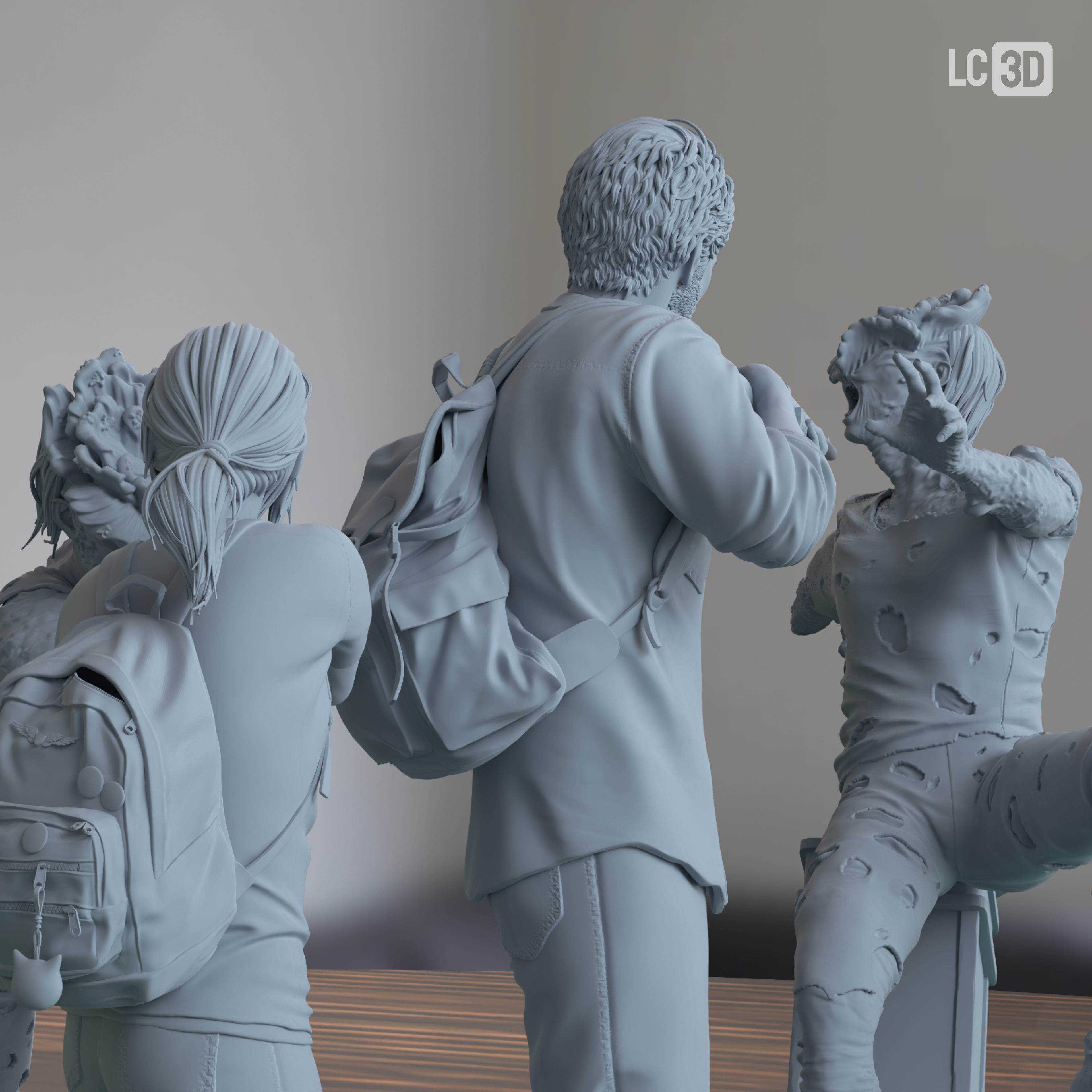 Joel & Ellie The Last Of Us Figure 3D Printed Resin Model Kit