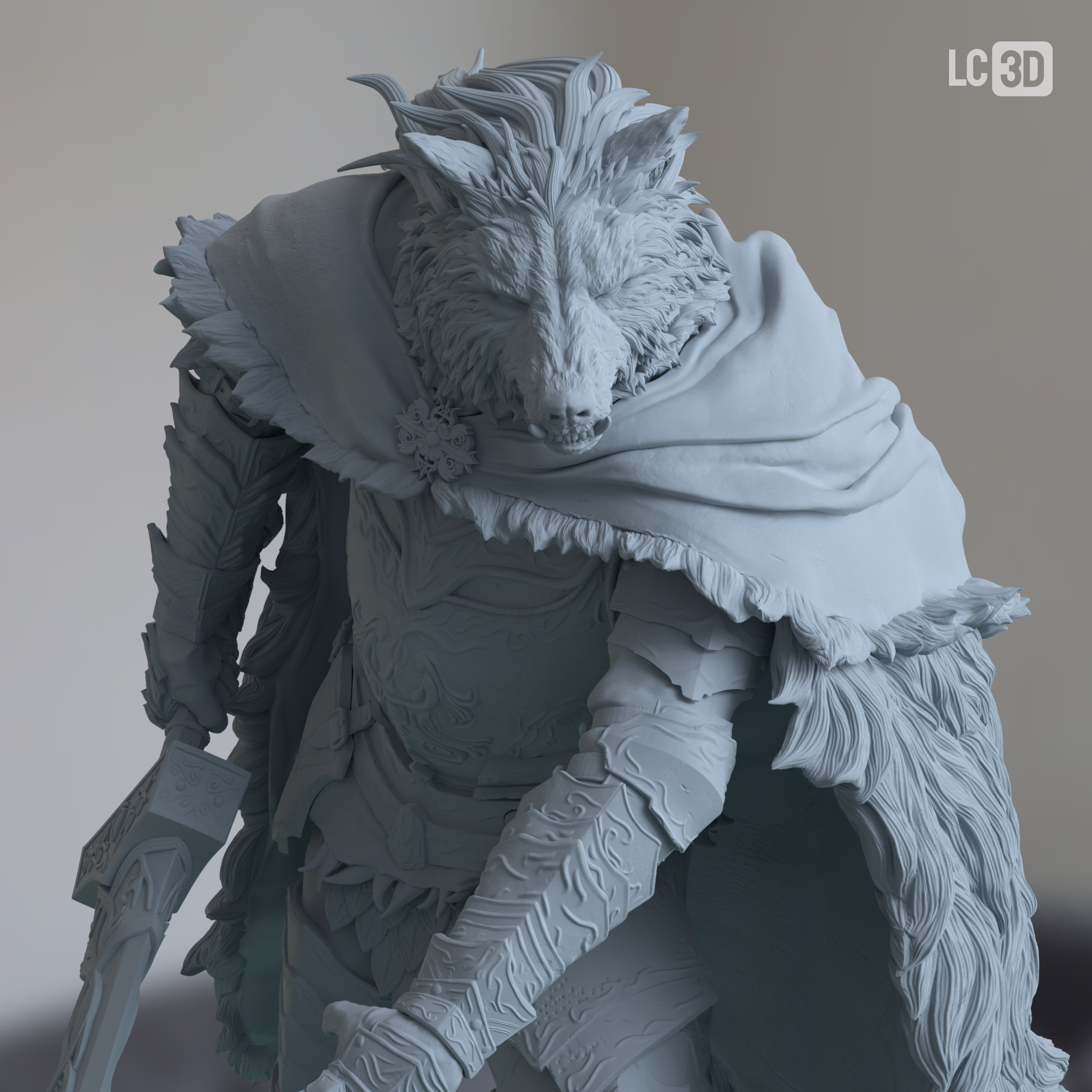 Blaidd Elden Ring Figure 3D Printed Resin Model Kit