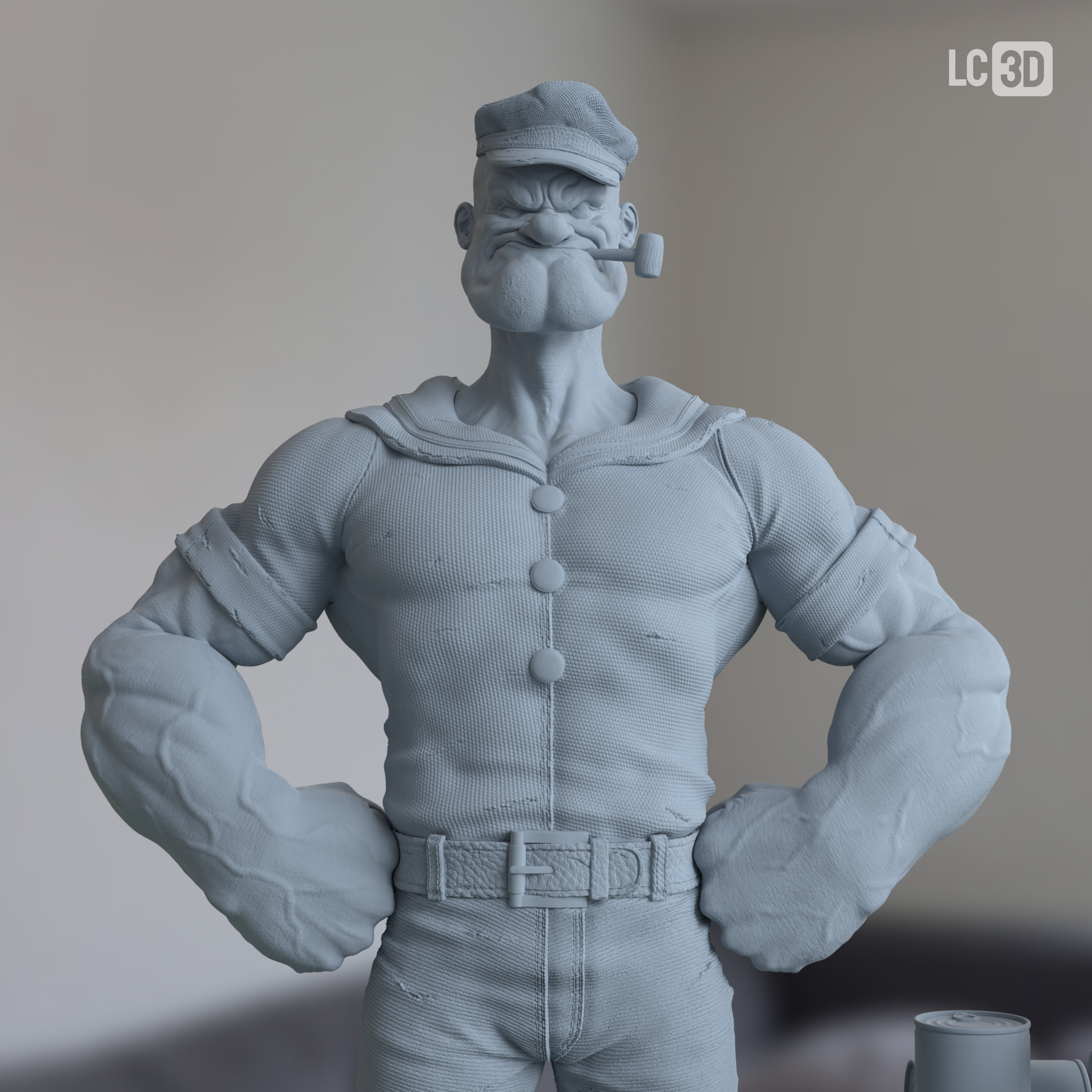 Popeye The Sailor Man Figure 3D Printed Resin Model Kit