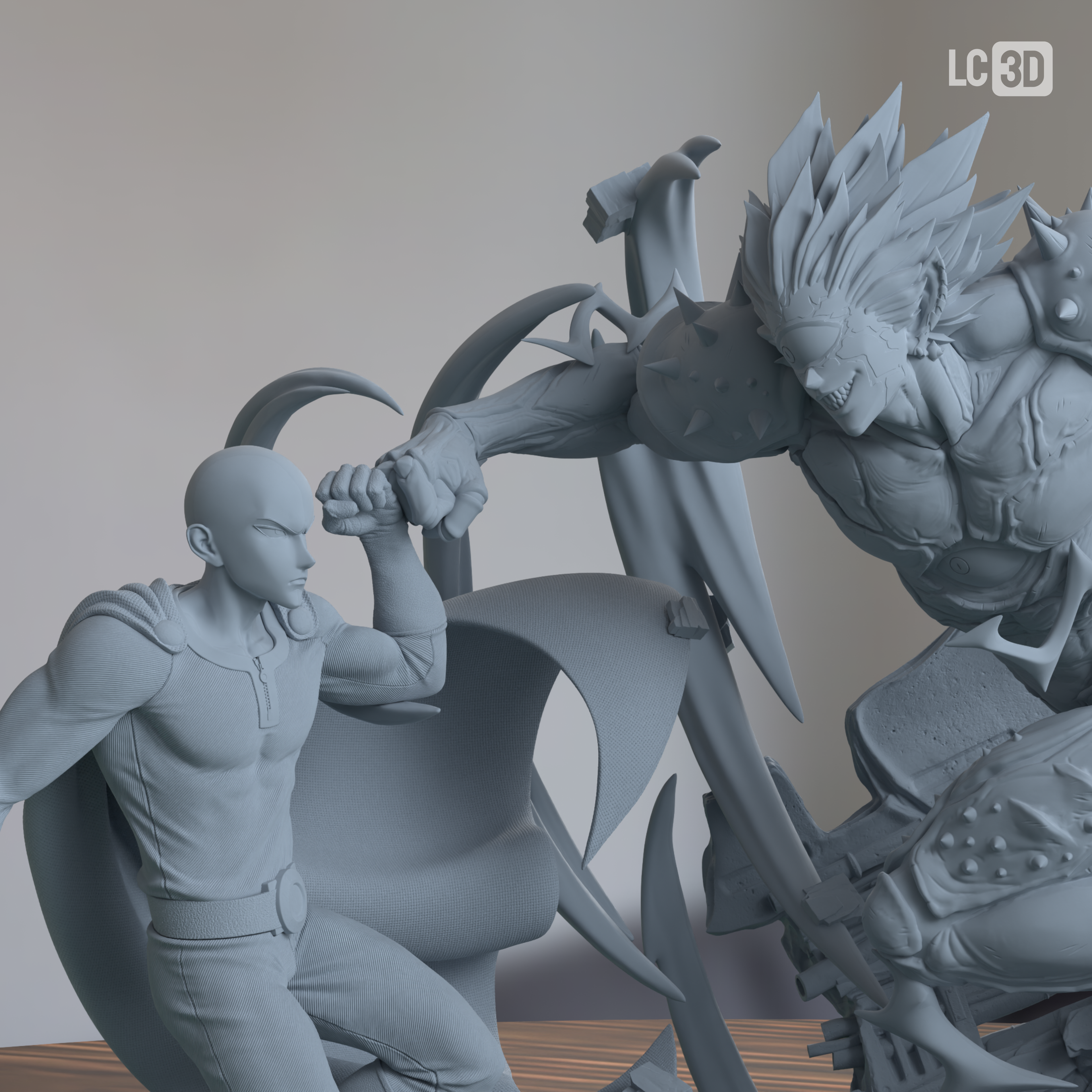 Saitama Vs Boros One Punch Man Figure 3D Printed Resin Model Kit