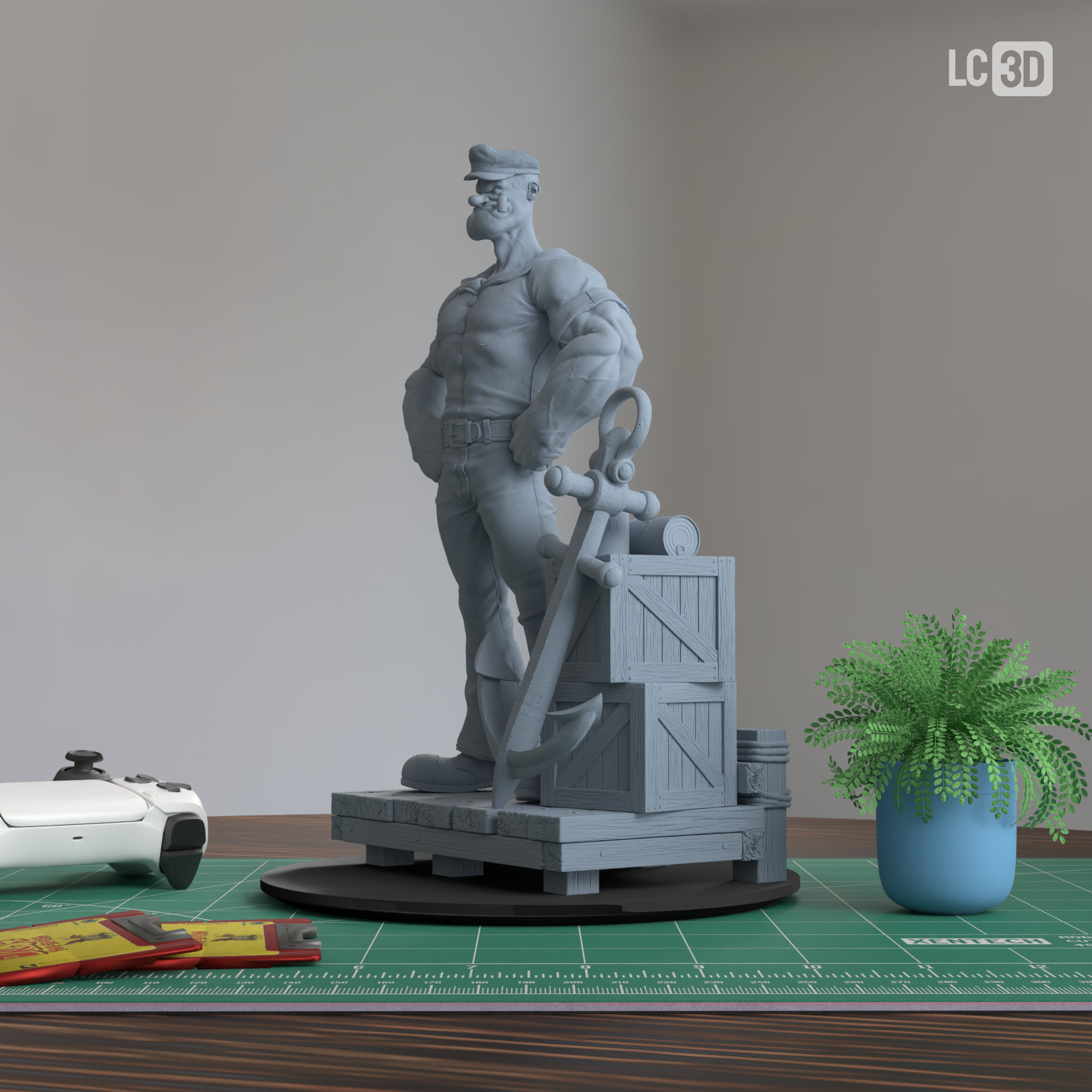 Popeye The Sailor Man Figure 3D Printed Resin Model Kit