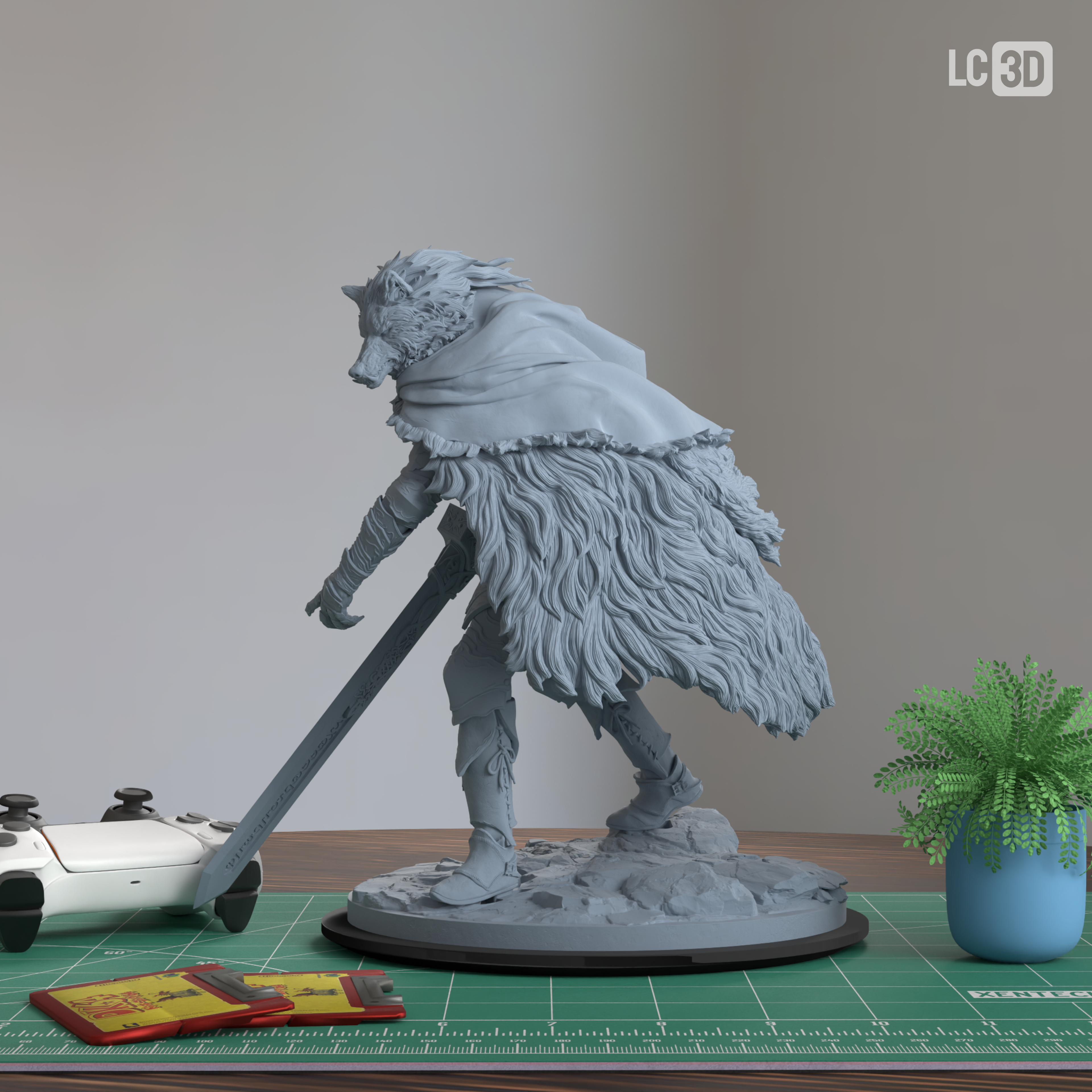 Blaidd Elden Ring Figure 3D Printed Resin Model Kit