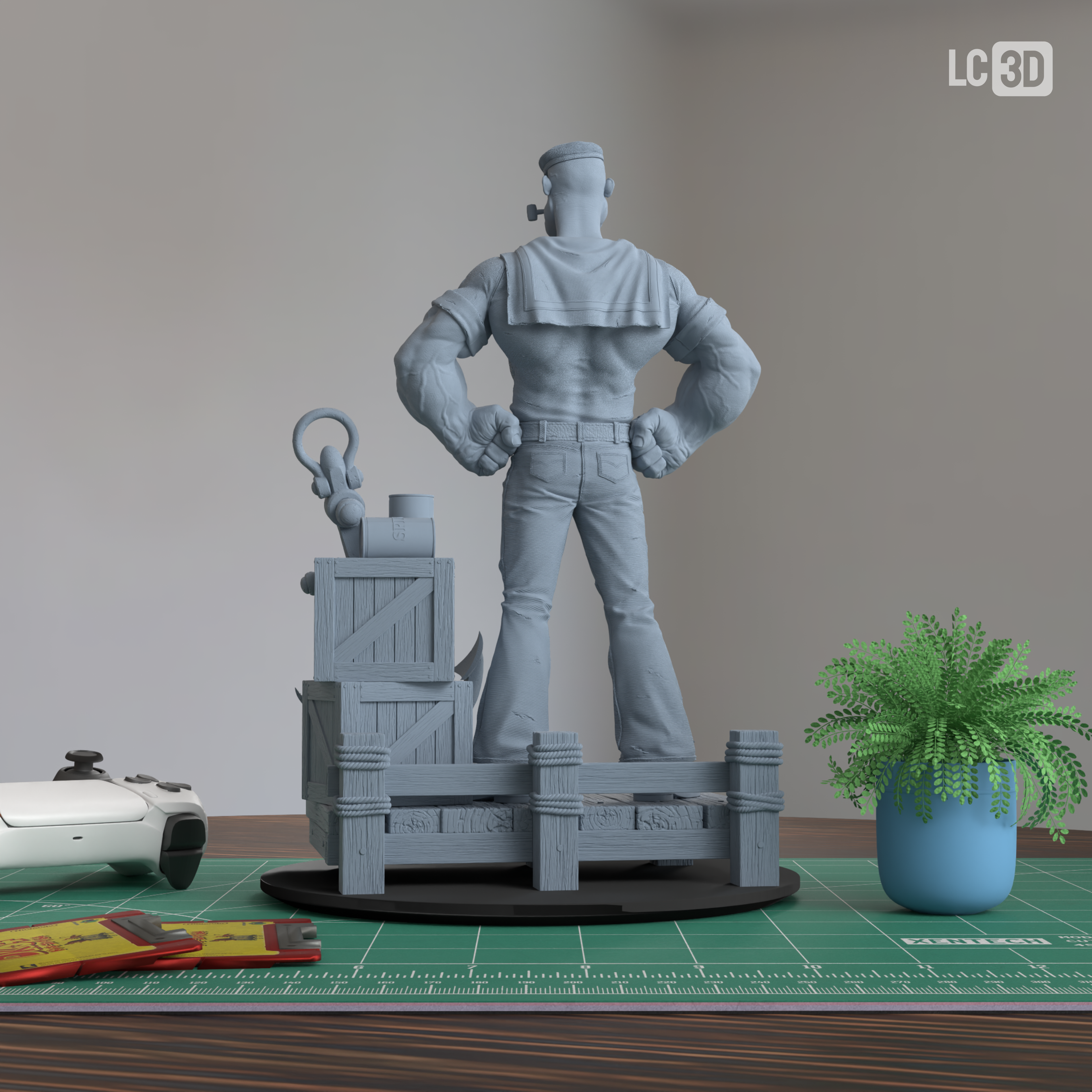 Popeye The Sailor Man Figure 3D Printed Resin Model Kit