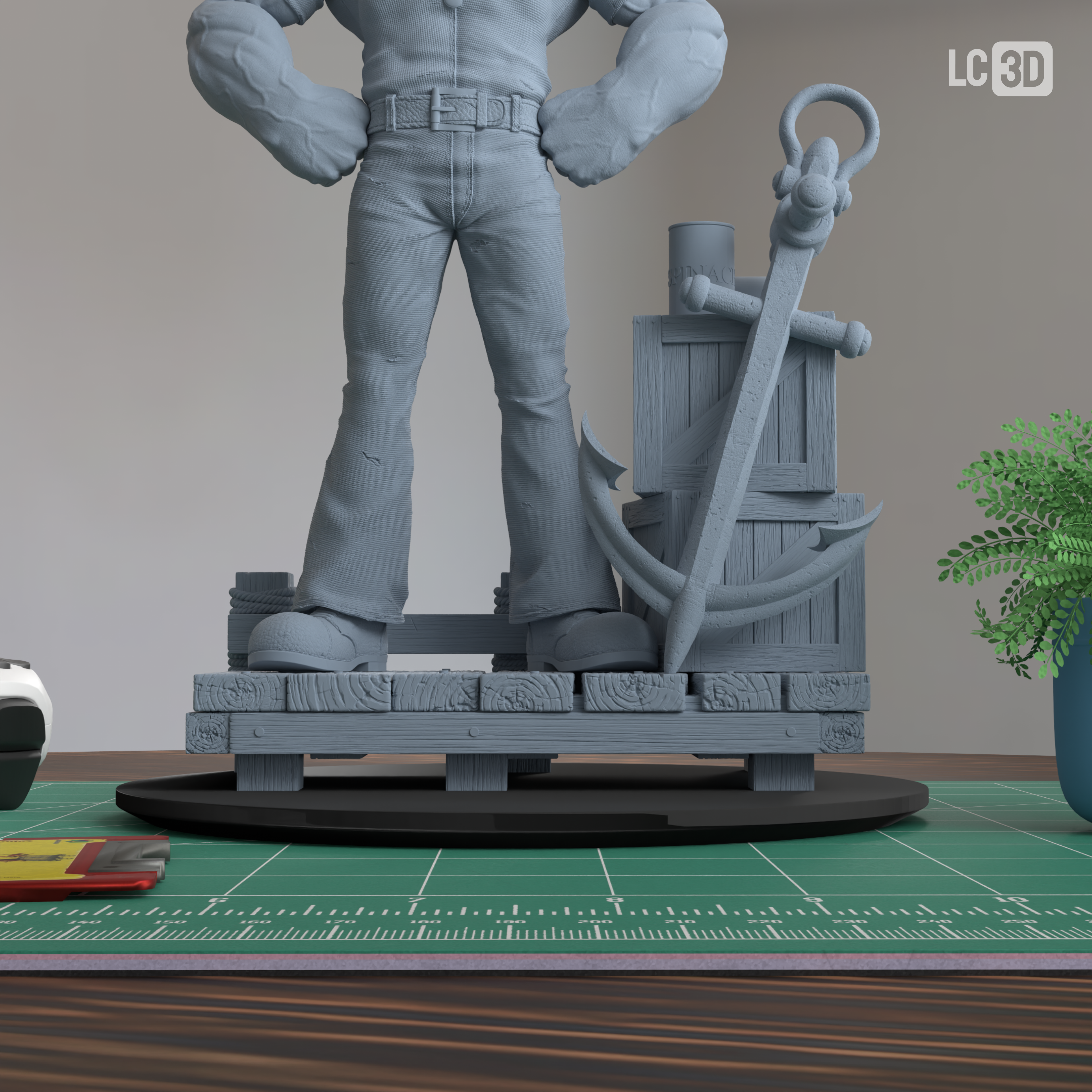 Popeye The Sailor Man Figure 3D Printed Resin Model Kit