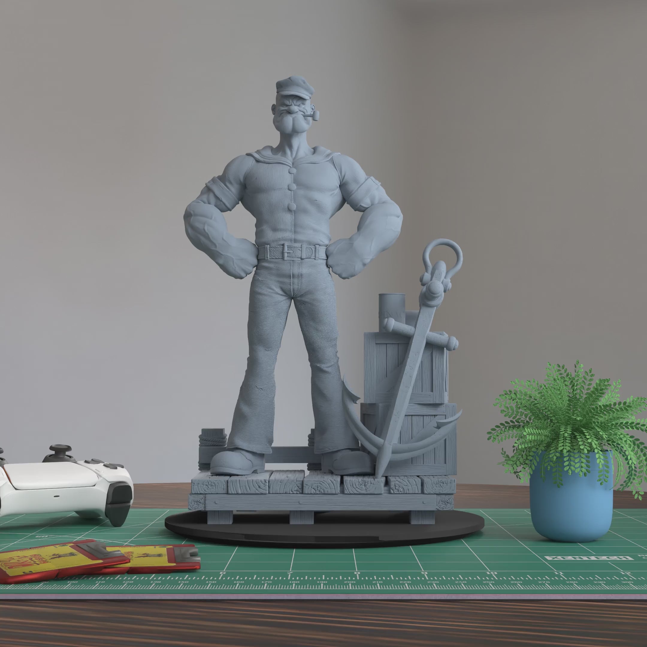 Popeye The Sailor Man Figure 3D Printed Resin Model Kit