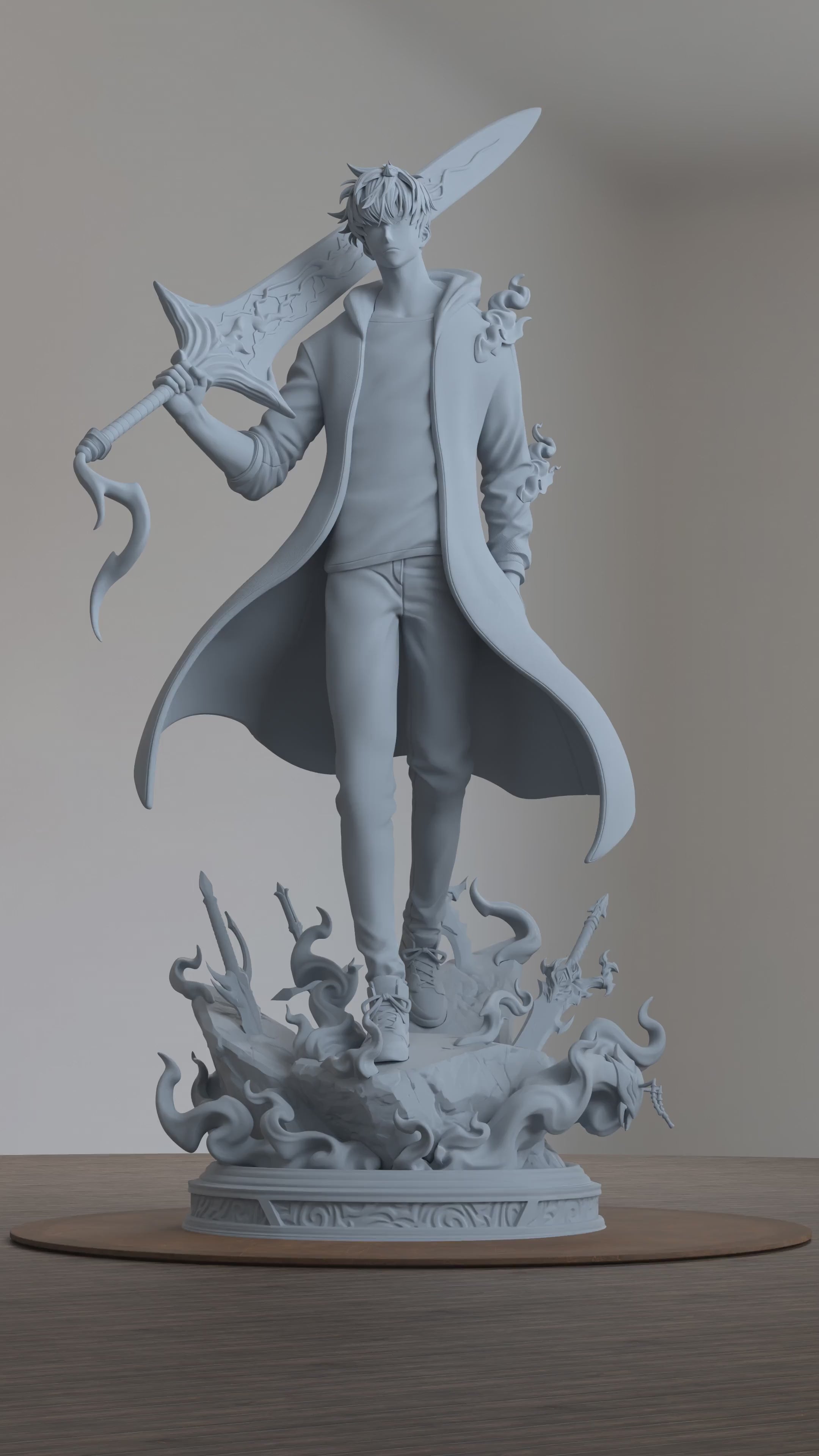 Sung Jinwoo Solo Leveling Figure 3D Printed Resin Model Kit