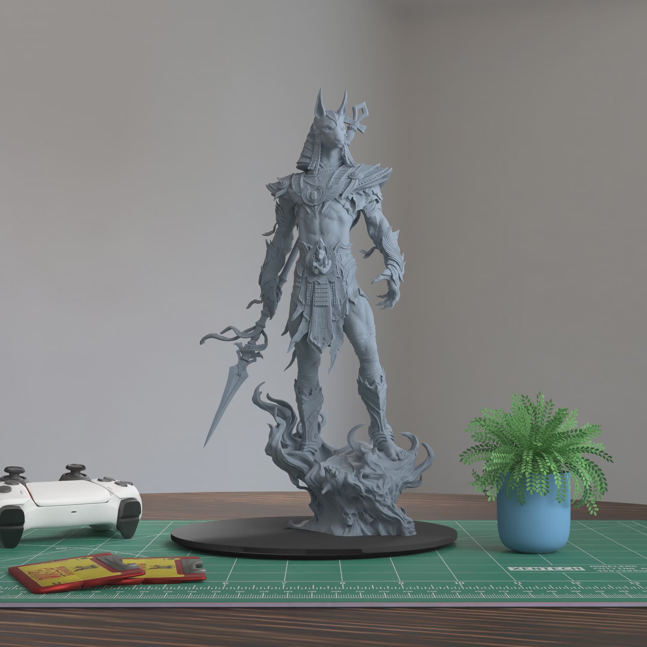 Anubis Egyptian God 3D Printed Resin Figure Model Kit